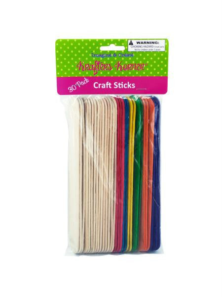 Colored & Natural Jumbo Craft Sticks (Available in a pack of 25)