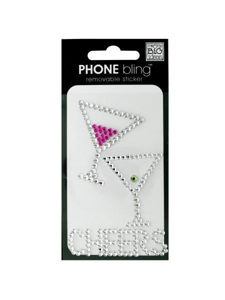 'Cheers' Phone Bling Removable Stickers (Available in a pack of 24)