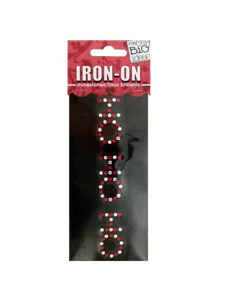 'Ho Ho Ho' Rhinestone Iron-On Transfer (Available in a pack of 24)