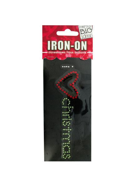 'I Heart Christmas' Rhinestone Iron-On Transfer (Available in a pack of 24)