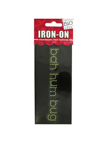 'Bah Hum Bug' Rhinestone Iron-On Transfer (Available in a pack of 24)
