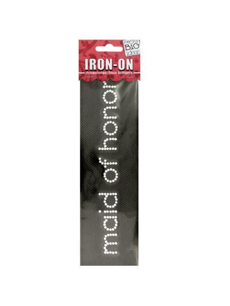 'Maid of Honor' Rhinestone Iron-On Transfer (Available in a pack of 24)