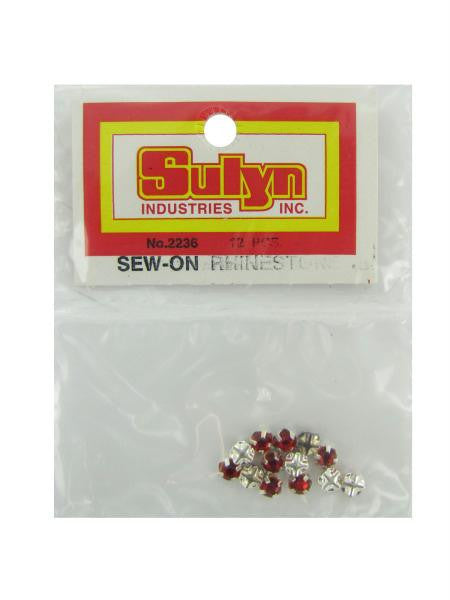 Sew-On Red Rhinestones (Available in a pack of 24)