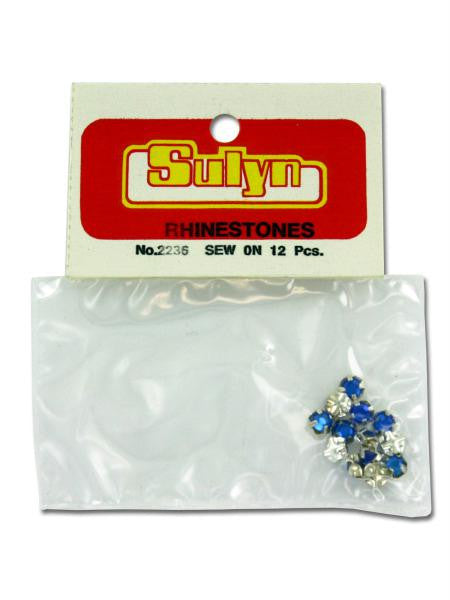 Sew-On Blue Rhinestones (Available in a pack of 24)