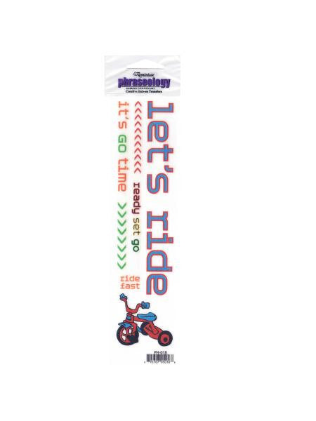 Let's Ride Creative Rub-On Transfer (Available in a pack of 24)