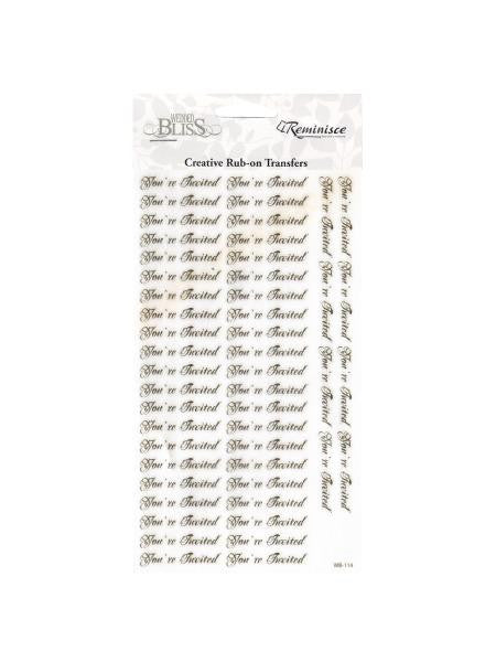 You're Invited Creative Rub-on Transfers (Available in a pack of 24)