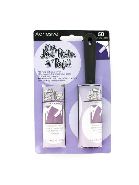 Mini Lint Roller & Refill (Available in a pack of 24)