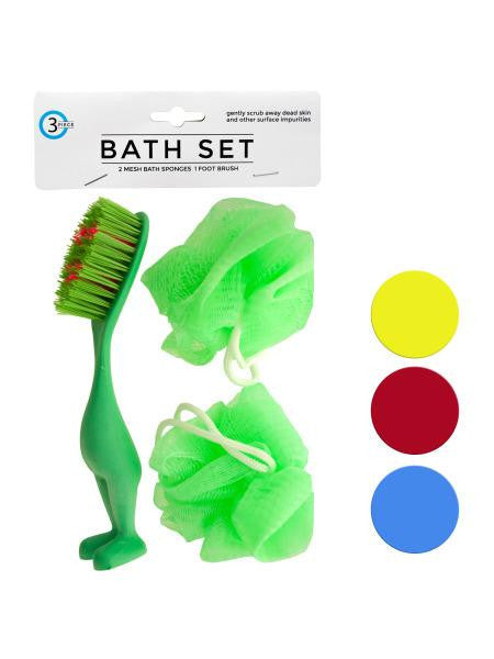 Bath Sponges & Foot Brush Set (Available in a pack of 24)