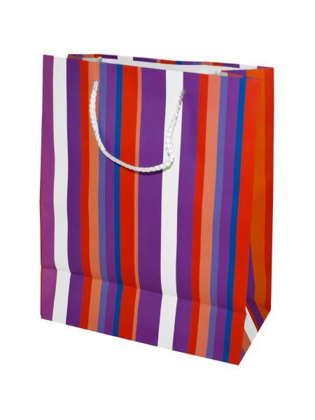 Medium Orange & Purple Striped Gift Bag (Available in a pack of 24)