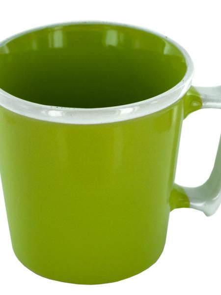 Lime Green & White Ceramic Mug (Available in a pack of 24)