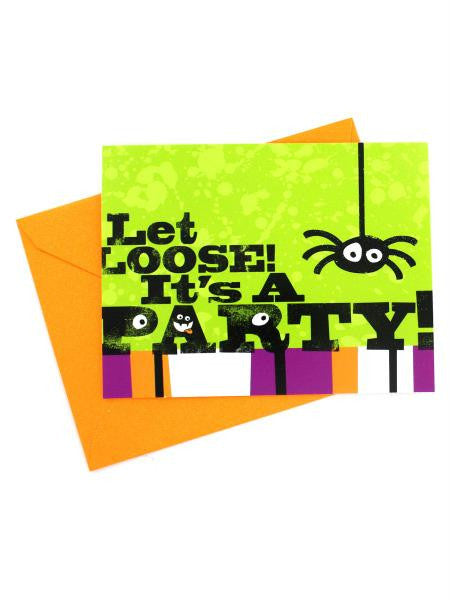 Let Loose Spider Invitations & Envelopes (Available in a pack of 24)