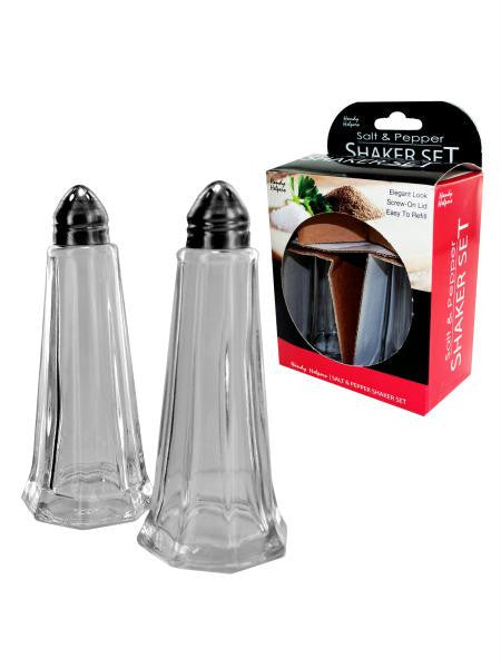 Sloped Glass Salt & Pepper Shaker Set (Available in a pack of 18)