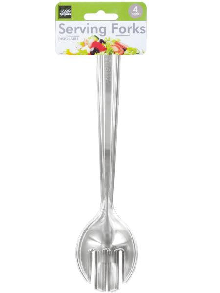 Disposable Plastic Serving Forks & Spoons (Available in a pack of 24)