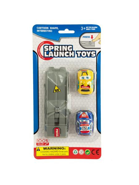 Press & Go Spring Launch Toy Cars Set (Available in a pack of 24)
