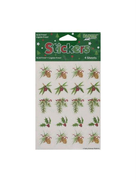 Holly & Pine Stickers (Available in a pack of 24)