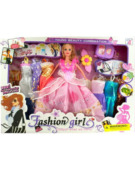 Fashion Doll with Large Wardrobe & Accessories (Available in a pack of 1)