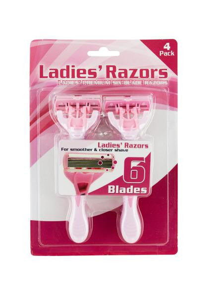 Ladies' 6 Blade Premium Disposable Razors (Available in a pack of 12)