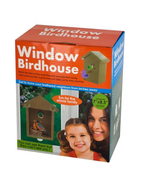 Window Birdhouse with Clear Panel & Suction Cups (Available in a pack of 1)
