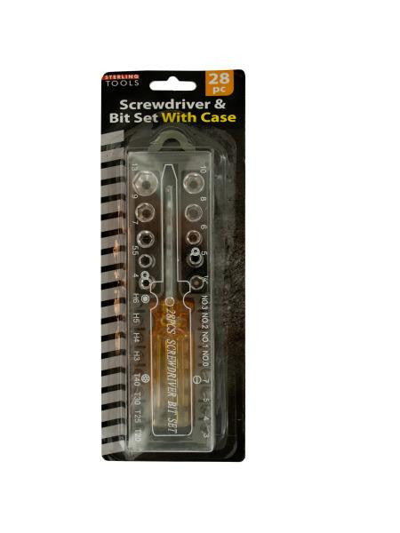 Screwdriver & Bit Set with Case (Available in a pack of 6)