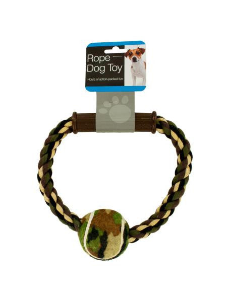 Camouflage Rope & Ball Dog Toy (Available in a pack of 8)