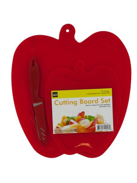Apple Shape Cutting Boards & Knife Set (Available in a pack of 4)