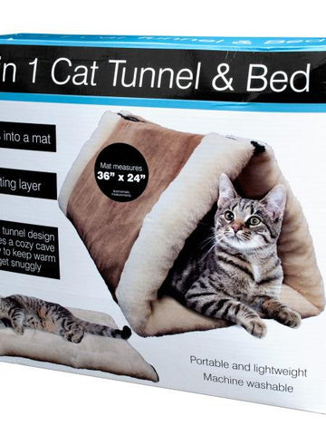 2 In 1 Cat Tunnel & Bed with Heating Layer (Available in a pack of 1)