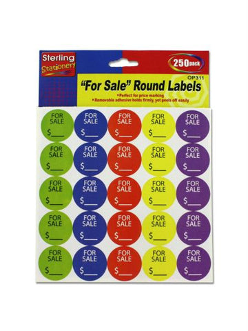 "For Sale" Round Sticker Labels (Available in a pack of 24)