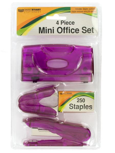 Mini Office Set with Stapler & Hole Punch (Available in a pack of 6)