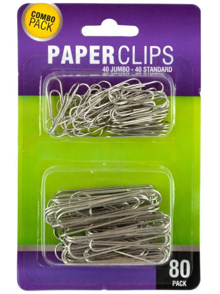 Standard & Jumbo Paper Clips Set (Available in a pack of 24)