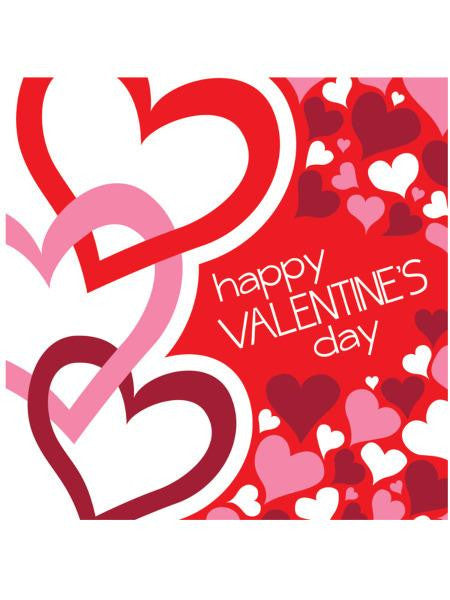 Happy Valentine's Day Lunch Napkins Set (Available in a pack of 24)