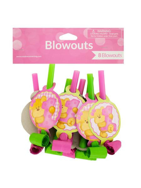Girl's First Birthday Party Blowouts (Available in a pack of 24)