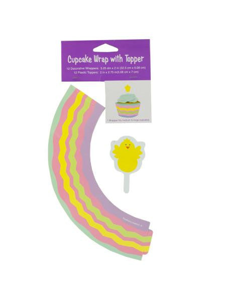 Easter Chick Cupcake Wraps & Toppers Set (Available in a pack of 24)