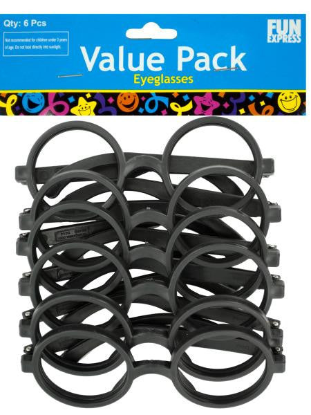 Black Rimmed Party Favor Eyeglasses (Available in a pack of 15)
