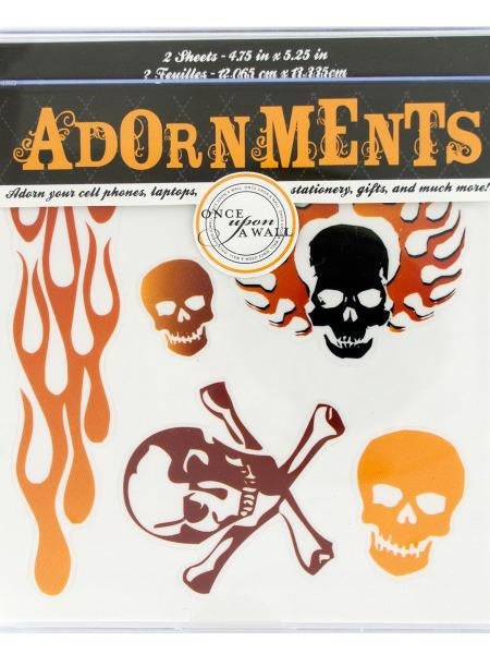 Skulls & Fire Craft Adornment Stickers (Available in a pack of 24)