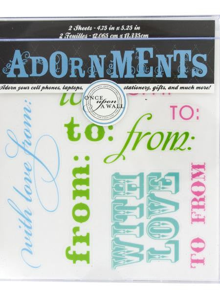 To & From Craft Adornment Stickers (Available in a pack of 24)