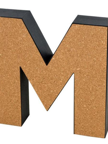 'M' Decorative Cork Board Letter (Available in a pack of 24)
