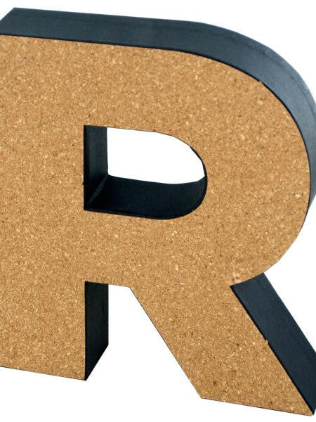 'R' Decorative Cork Board Letter (Available in a pack of 24)