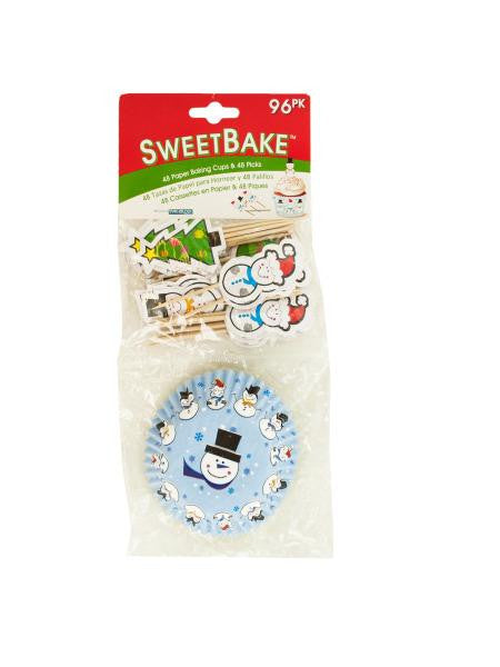 Christmas Paper Baking Cups & Picks Set (Available in a pack of 24)