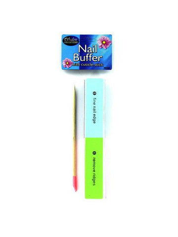 Nail Buffer with Cuticle Stick (Available in a pack of 24)