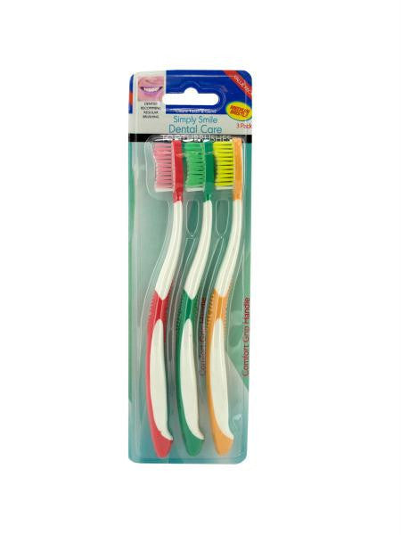 Toothbrushes with Comfort Grip Handles (Available in a pack of 24)