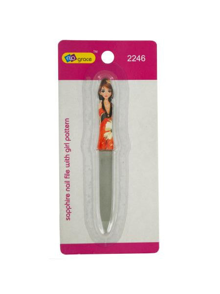 Sapphire Metal Nail File with Girl Pattern (Available in a pack of 24)