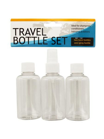 Travel Twist Top &amp; Spray Bottle Set (Available in a pack of 24)