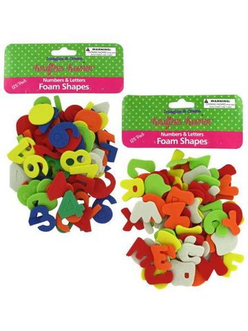 Numbers &amp; Letters Foam Shapes Set (Available in a pack of 12)