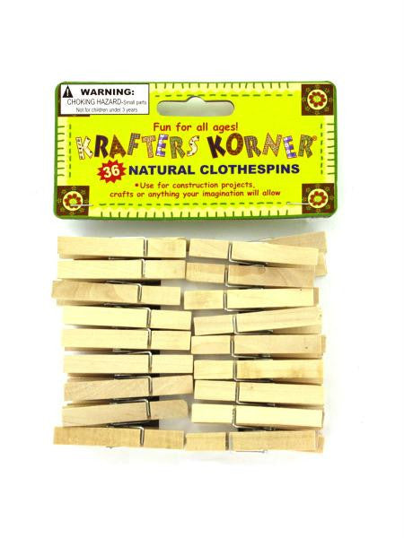 Natural Wood Craft Clothespins (Available in a pack of 24)