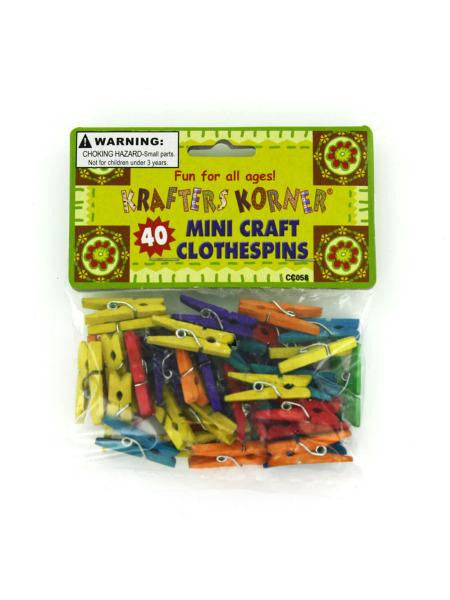 Miniature Colored Craft Clothespins (Available in a pack of 24)