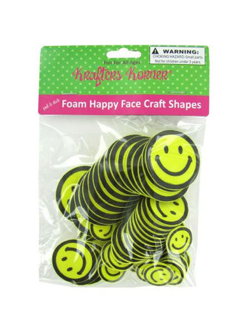 Peel &amp; Stick Foam Happy Face Craft Shapes (Available in a pack of 12)