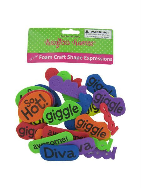 Foam Word Expressions Craft Sticker Shapes (Available in a pack of 12)