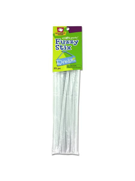 White Chenille Craft Stems (Available in a pack of 24)