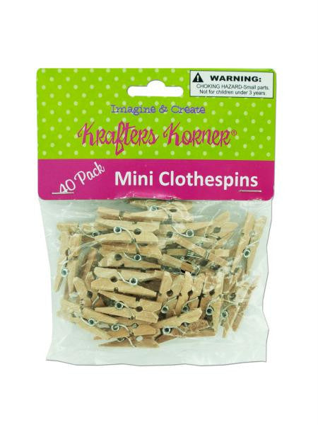 Miniature Natural Wood Craft Clothespins (Available in a pack of 24)