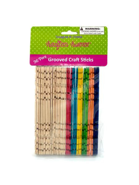 Multi-Color Grooved Craft Sticks (Available in a pack of 25)